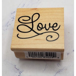 Cursive Fancy Love Statement Recollections Wood Mounted Rubber Stamp
